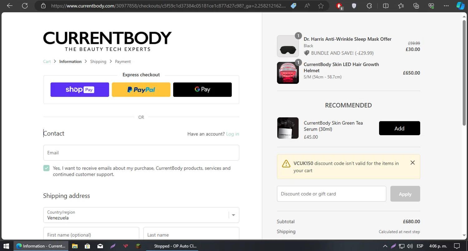 How to apply CurrentBody coupon code